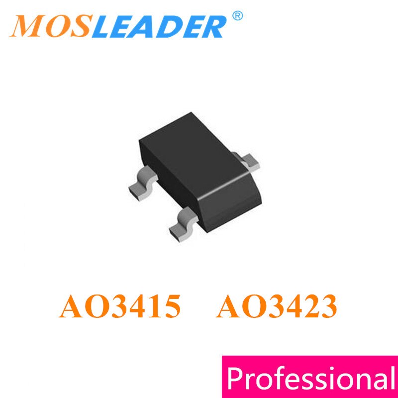 Mosleader 1000PCS SOT23 AO3415 AO3423 P-채널 고품질 오리지널 AO3415A 같은